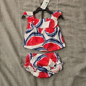 Child Of Mine Baby Girl Watermelon Patriotic Dress Bloomers Newborn 2 Piece New